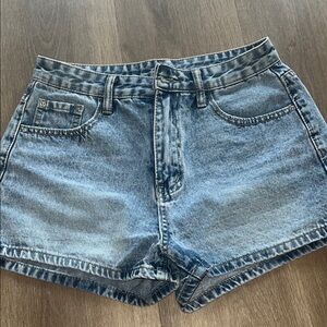 SHEIN Blue Jean Shorts High-Waisted Cut-Off